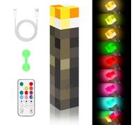Kssvzz LED Wall Torch Night Light, 28cm Light-up Wall Torch with Remote Control, USB Rechargeable Bedside Lamp for Living Room Bedroom Gaming Room, 8 Colours, with Sound and Light Flame Imitation