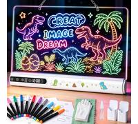 Kssvzz Rechargeable LED Drawing Board Kids - Birthday Gifts for Girls Boys | 17’’ Glow Writing Pad w/ 14 Color & Timer - Hang/Stand DoodlePainting Toys, Xmas Gift for 3 4 5 6 7 8 9 10-12 Year Old Girls