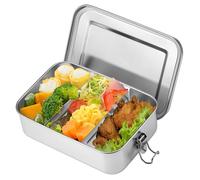 Kssvzz Stainless Steel Lunch Box with Compartments, 1400ML Metal Bento Box for Adults, Kids, Leakproof Sandwich Box Food Containers for School, Home, Office