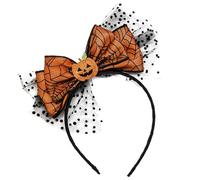 KSTBJN Halloween Headband Bow Pumpkin Hair Hoop Cute Halloween Hair Accessories Spider Web Design Bows Hair Band Happy Halloween Orange Headbands for Women Girls Cosplay Party Hair Decorations,1Pcs