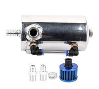 KSTE Catch Tank Oil, Universal 0.5L Oil Catch Can Aluminum Alloy Breather Tank Reservoir with Air Filter
