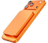 kstime Magnetic Power Bank, 10000mAh 14mm Ultra Thin Titanium Design PD20W Wireless Portable Charger with USB-C Input and Output Compatible with iPhone 17/16/15/14/13/12 Series (Orange)