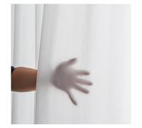 KSTORE Cotton Linen Solid Colours Voile Curtains Jacquard White Textured Sheer Curtains 2 Panels for Living Room Bedroom Balcony,Eyelet,W170xL140cm