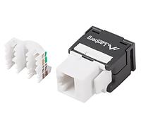 KSU6-2000 RJ45 module, trapezoidal, white/black, Cat: 6 on cable, crimped,...
