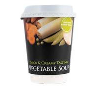 KSV DRINKS FOR YOUR WORKPLACE Thick & Creamy VEGETABLE Cup Soup, 10 Disposable Cups, 12oz Single Serve Portions, Instant Powder Form, International Cuisine, Ambient Temperature
