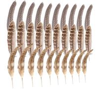 Ksvaye 30 Pcs Natural Pheasant Feathers 12-20cm Brown Speckled Craft Feathers Pheasant Tails for Crafting DIY Hats Wreaths Party Deco Cosply Props (3 Sizes)
