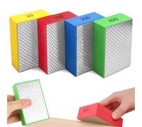 Ksvaye 4 Pcs Diamond Hand Polishing Pads, Tile Polishing Pad, Glass Tile File Sanding Block for Concrete Marble Porcelain Tile Ceramic Grinding, Polishing & Sharp Edges 60# 100# 200# 400# Grit