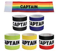 Ksvaye 6 Pcs Kids Captain Armband Football Captain's Armbands Adjustable Velcro Soccer Arm Bands Multicolor Team Leader Accessories for Junior Youth Sports Hockey Rugby Netball