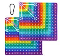 Ksvaye Times Table Poppet 12x12, Math Pop It Fidget Toys,Multiplication Pop it 12x12 & 12+12, Silicone Double Sided, Rainbow Poppet Fidget Toys Stress and Anxiety Relief Toys for Kids (1 - 12)
