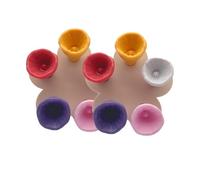 KSVFTB 10 Pcs Bee Watering Station, Colorful Resin Bee Cups With Wooden Tray, Bee Cups for Garden for Verandahs Garden Decor, Buzzing Friends Drinking Station Water Feeder