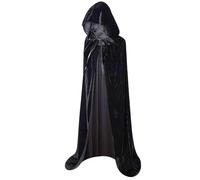 KSVFTB 170CM Black Cape, Voldemort Costume Adult, Black Robe, Traitors Cloak, Ghostface Costume, Halloween Masquerade Adult Children's Fancy