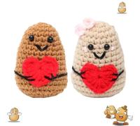 KSVFTB 2 Pcs Positive Doll Potato, Emotional Support Gift, Emotional Support Potato, Love You Gifts Cute Stuff Good Luck Gifts for Friends, Party, Birthday, Valentine's Day, New Years Gifts