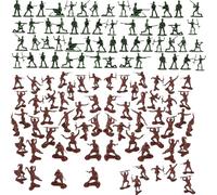 KSVFTB 200Pcs Army Figures,Toy Soldiers, 12 Unique Poses, Plastic Soldiers for Kids, Collectible Army Men Figures, Perfect for Static Display and Collection, Green and Brown Colour Mix