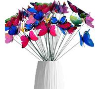 KSVFTB 25 Pieces Butterfly Ornaments, Butterfly Garden, Butterfly for Garden Ornament, 15 Butterflies and 10 Dragonflies, Random Colors, Ideal for Garden Decoration, Plant Support