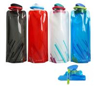 KSVFTB 4 Pcs Collapsible Water Bottle Set, 700ml Collapsible Foldable Water Bottle, Flexible Hydration Solution For Outdoor Sports And Travel, Foldable Water Bottles With Space-Saving Design