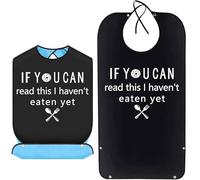 KSVFTB Adult Bibs, Funny Adult Bibs for Elderly, Waterproof, Black, Unisex-Adults