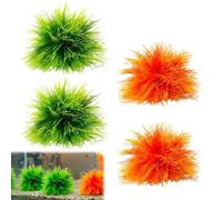 KSVFTB Artificial Aquarium Plants, 4PCS Fish Tank Decor with Plastic Plants, Artificial Aquarium Plants for Fish Tank Decorations, Vibrant Yellow and Green Aquatic Decorations
