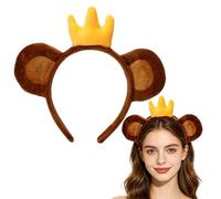 KSVFTB Monkey Ears Headband, Adult Monkey Costume Accessory, Cute Plush Animal Hair Hoops, Theatrical Performance Wear,Cosplay And Photo Shoots
