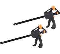 KSVS Woodworking Clamp Set 4 inch/100mm,Quick Grip Clamps, Ratchet Bar Clamps, One Handed Bar Clamp, Ideal for Fast and Easy Clamping Applications for DIY Woodworking Projects (2 Pack)
