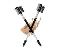 Ksvsonrvi 2PCS Eyebrow Eyelash Brush 3 Head Eyelash Comb Double Head Brush Makeup Grooming Tool Cosmetic (Black)