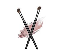 Ksvsonrvi Eyeshadow Brush, 2PCS Sickle Shape Soft Pony Hair Shading Nosal Shadow Brush Set, Black Wooden Handle