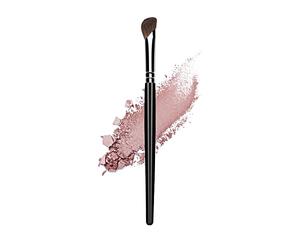 Ksvsonrvi Eyeshadow Brush, Sickle Shape Soft Pony Hair Shading Nosal Shadow Brush, Black Wooden Handle