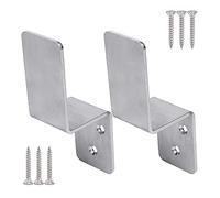 KSWLOR 2x4 Door Barricade Brackets|2PCS Heavy Duty Stainless Steel Drop Open Bar Security Door Lock Bracket Bar Holder Fits 2 by 4 Lumber,Security Z Bracket for Barn,Gate,Shed,Garage