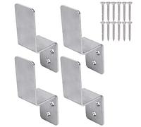 KSWLOR 2x4 Door Barricade Brackets|4PCS Heavy Duty Stainless Steel Drop Open Bar Security Door Lock Bracket Door Barricade Open Bar Holder Fits 2 by 4 Lumber,Security Z Bracket for Barn,Gate,Shed,
