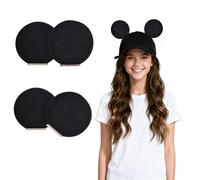 KSWNG 4 Pcs Magnetic Mouse Ears for Hats, Removable Ear Clips Decor Accessories for Caps, Men Women Families in Theme Parks