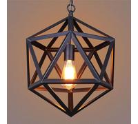 ksxnkhk 1-Light Metal Lantern Chandelier Industrial Birdcage Pendant Light Fixtures,Matte Black Finish,Rustic Chandelier, Pendant Light
