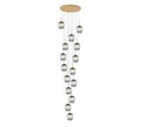 ksxnkhk 12/15/18-lights Staircase Raindrop Chandelier,Modern Gold Stair Pendant Lights Adjustable Height,Stainless Steel Base,E27 Bulb,Large Ceiling Light for Villa,High Ceiling (1