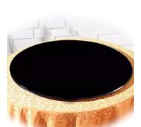 ksxnkhk 17in-40in Round Glass Table Top Black Replacement Tempered 5/16" Thick Coffee Edge Polish(60cm(24in))