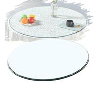 ksxnkhk 22"-40" Round Clear Tempered Glass Table Top Coffee Transparent Replacement 6mm Thick Tabletop(70cm(27.5in))