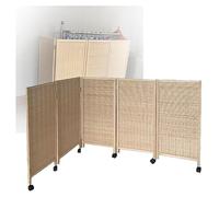 ksxnkhk 3/4/5 Panel Short Room Divider,Movable Privacy Screen with Pulleys,Indoor Freestanding Decorative Partition,for Study Office Dormitory Kindergarten(120x40cm-5 panels)