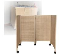 ksxnkhk 3/4/5 Panel Short Room Divider,Movable Privacy Screen with Pulleys,Indoor Freestanding Decorative Partition,for Study Office Dormitory Kindergarten(100x40cm-4 panels)