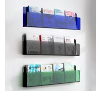 ksxnkhk 3 Pieces Acrylic Magazine Rack Wall Mounted, Bathroom Book Literature Display for Reception Reading Room Office School, Brochure Stand Storage Mail Organizer ( Color : B , Size L60