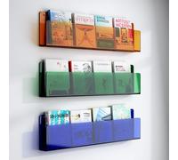 ksxnkhk 3 Pieces Acrylic Magazine Rack Wall Mounted, Bathroom Book Literature Display for Reception Reading Room Office School, Brochure Stand Storage Mail Organizer ( Color : ligjt grey ,