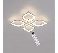 ksxnkhk 36W 3000K-6500K Dimmable LED Ceiling Light Modern Flush Mount Lamp 4-Leaf Flower Shape Design Acrylic Chandeliers with Remote Control for Living Room Bedroom Dining Room, Ø40cm Mad