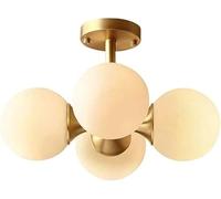 ksxnkhk 4 Head Glass Molecular Ceiling Lights Copper Magic Bean Pendant Light E27 Decorative Lighting Compatible with Restaurant Stairs Corridor Bar Chandelier, Chandelier