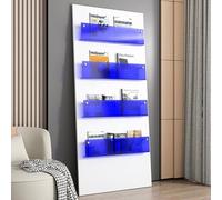 ksxnkhk 4 Pack Acrylic Magazine Holder Wall Mounted, Modern Brochure Display Rack Blue Orange, Nursery Bookshelf Living Room Hanging Newspaper Storage Organizer (Color : Blue, Size L100cm/