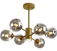 ksxnkhk 6-Light Black Industrial Sputnik Chandelier,E27,Metal Ceiling Light Fixture,Adjustable Height Pendant Light Fitting for Living Room Bedroom Dining Room Hallway-Gold 1 6t