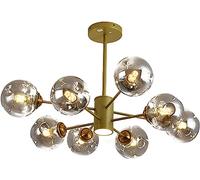 ksxnkhk 6-Light Black Industrial Sputnik Chandelier,E27,Metal Ceiling Light Fixture,Adjustable Height Pendant Light Fitting for Living Room Bedroom Dining Room Hallway-Gold 1 8t