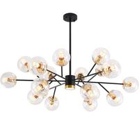 ksxnkhk 9-Light Black Industrial Sputnik Chandelier,E27,Metal Ceiling Light Fixture,Adjustable Height Pendant Light Fitting for Living Room Bedroom Dining Room Hallway-Black 1 18t