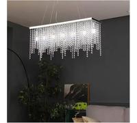 ksxnkhk Adjustable Modern Rectangular Crystal Chandelier, Luxury K9 Raindrop Pendant Lighting Hanging Ceiling Light Fixture,Pendant Chandeliers Neutral light -