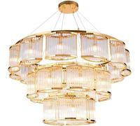 ksxnkhk American Style Chandelier Gold Elegant Flush Hanging Lamp Romantic Clear Pendant Crystal Glass Ceiling Lights,Charming Lighting