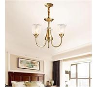 ksxnkhk American Style Living Room All Copper Light Luxury Retro Crystal Chandelier European Style Dining Room Lighting Fixture,Modern