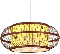 ksxnkhk Bamboo Basket Lamp Shade Chinese Style Chandelier Coastal DIY Lamp Fixtures Bamboo Basket Pendant Light Farmhouse Rattan Cage Hanging Ceiling Lamps Compatible with Living Room Dini