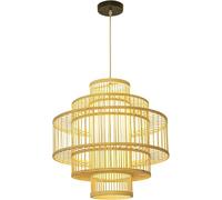 ksxnkhk Bamboo Chandelier，Open Weave Cane Rib Bell Hanging Ceiling Lamp,Southeast Asian Restaurant Bar Counter Creative Tea Room Light Weaving Fixtures Lighting with E27 Holder The - 70cm