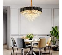 ksxnkhk Ceiling Light Fixture Black Collection E14 LED Changeable Crystal Chandelier Lighting Lustre Suspension Luminaire Lampen for Dinning Room,for Bedroom