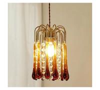 ksxnkhk Ceiling Light Fixture Vintage Water Drop Glass Copper Small Chandelier Bay Window Cloakroom Crystal Hanging Lamp Bedroom Bedside Pendant Lighting,for Bedroom